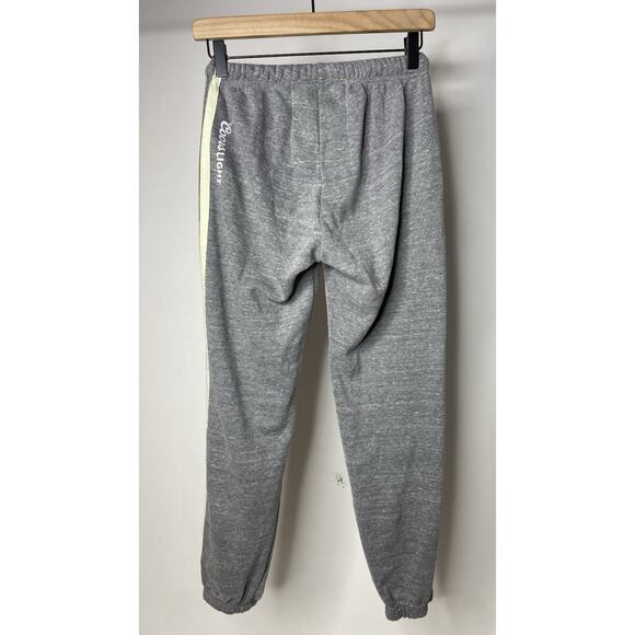 Aviator Nation x Coors Light Adult Small 5-Stripe Sweatpants Heather Gray Jogger - Picture 4 of 7
